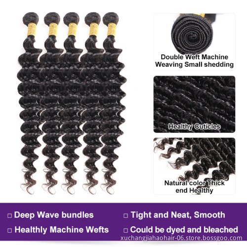 Wholesale Brazilian Deep Wave Hair Bundles Vendor Deep Wave Natural Hair Bundles Deals Packaging Extension